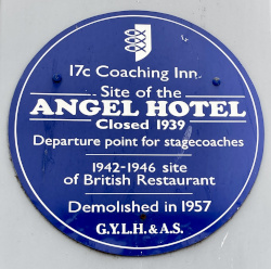 The Angel Hotel, Great Yarmouth, blue plaque